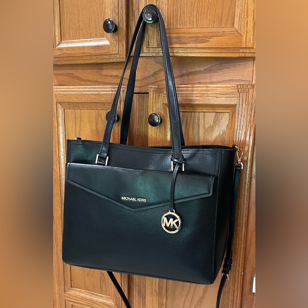 Michael Kors 3 in 1 Black Leather Tote Bag
